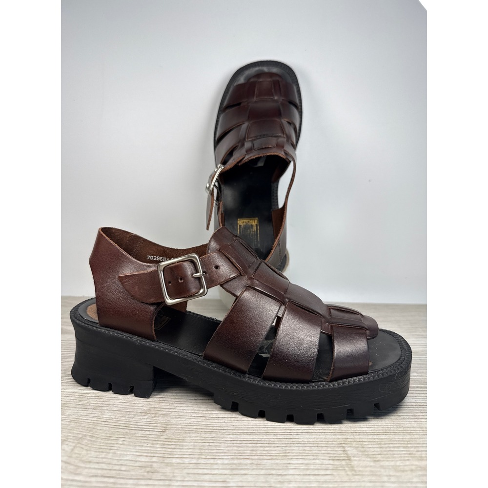 Vintage 90s KB & Company Dixie 6.5M Brown Leather Fisherman Sandals